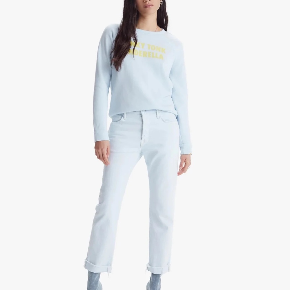 Mother - The Hugger Sweatshirt in Baby Blue Honky Tonk Cinderella size S - Picture 3 of 9